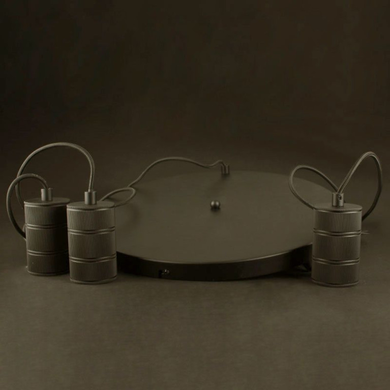 Calex Retro pendel met plafondplaat D400 mm 3xE27 zwarte fitting  Product