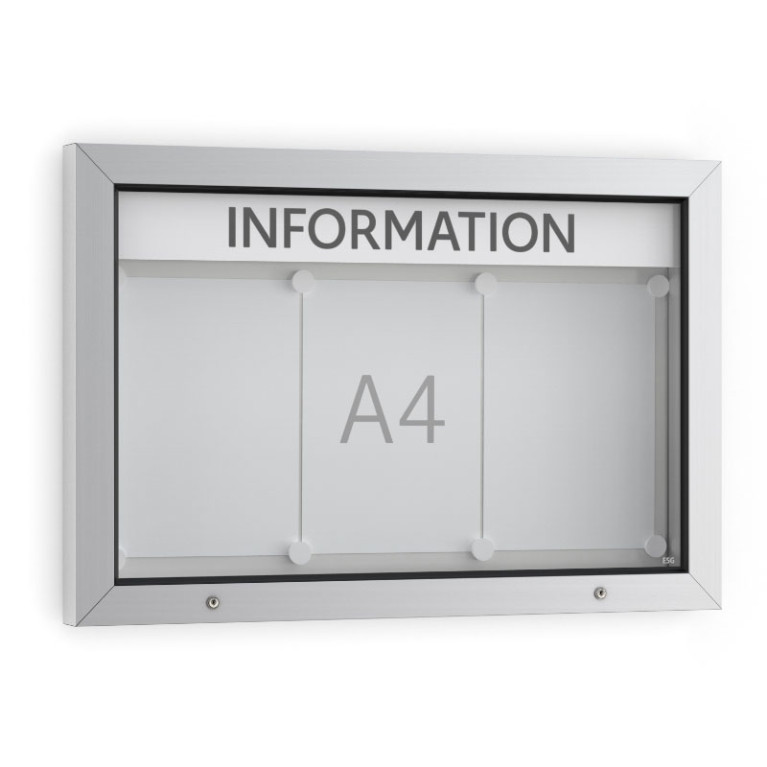 Informatiekast Buiten Draaideur 3x A4 Economy
