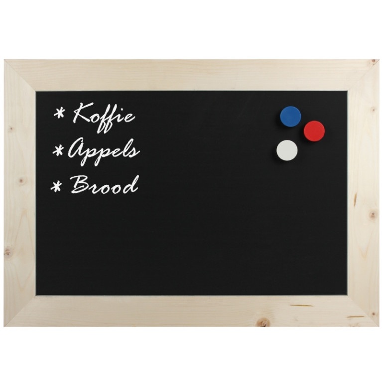 Krijtbord Magnetisch Hout Blank 70x90 cm