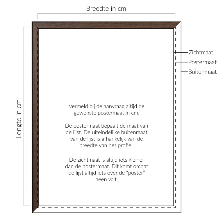 Wissellijst Hout Walnoten - Maatwerk 