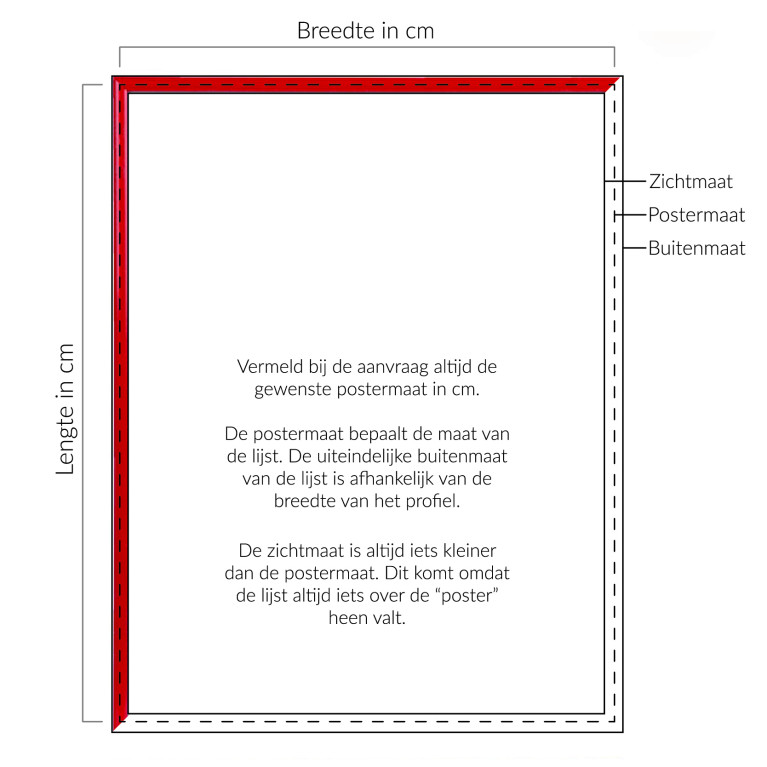 Wissellijst Rood - Maatwerk