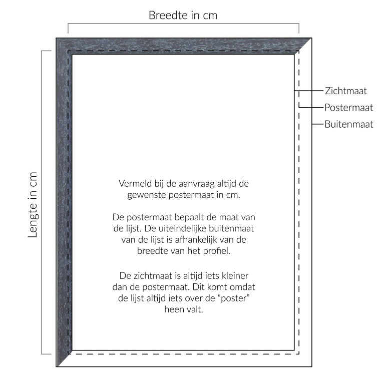 Wissellijst Vergrijsd Breed - Maatwerk