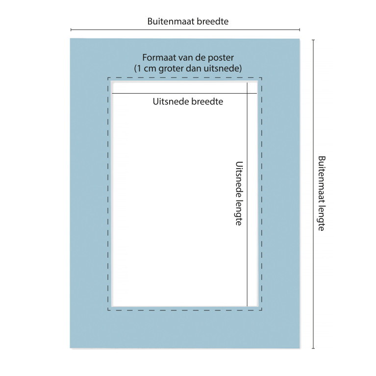 Passe Partout Baby Blauw - Maatwerk Calculator