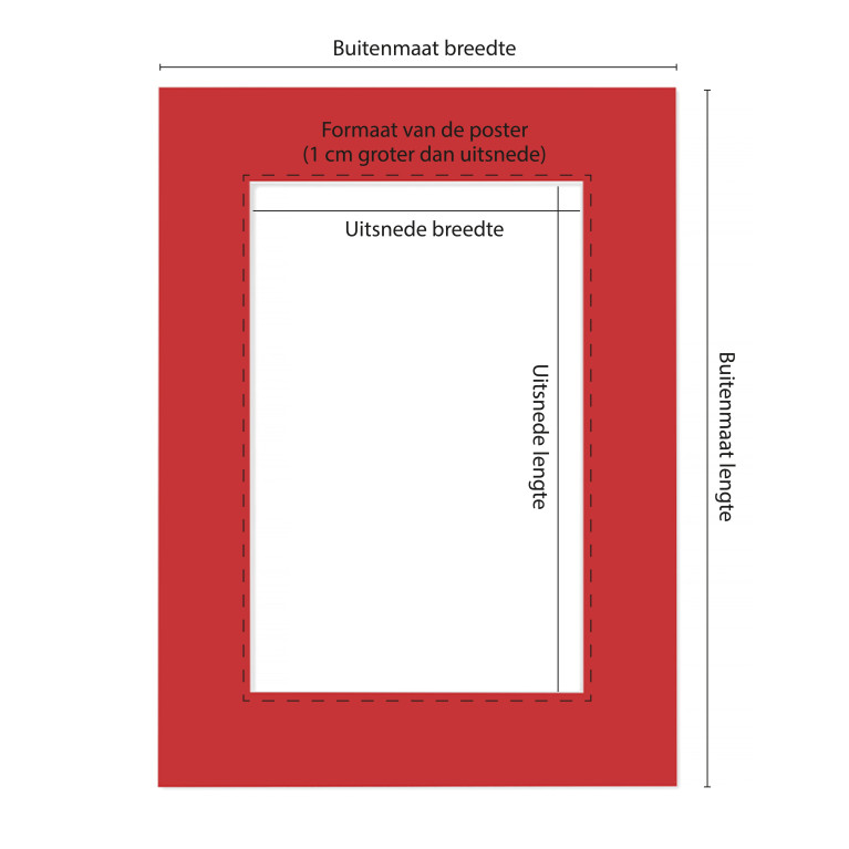 Passe Partout Rood - Maatwerk Calculator