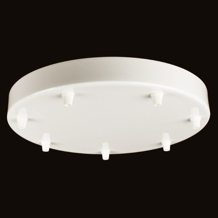 Plafondkap XXL Rond Ø30 cm Wit 7 snoeren