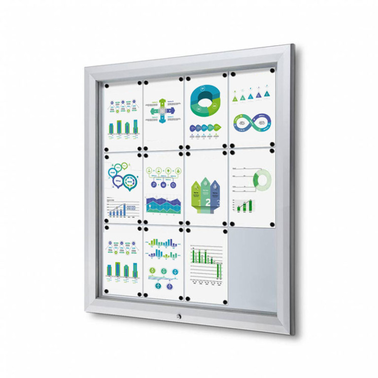 Informatiekast Buiten Whiteboard 12x A4 Budget