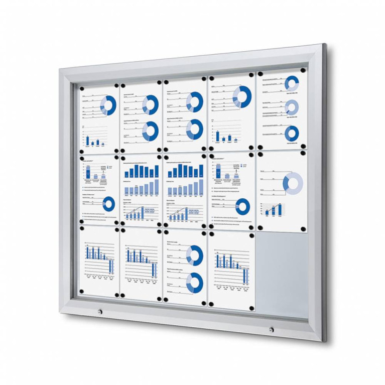 Informatiekast Buiten Whiteboard 15x A4