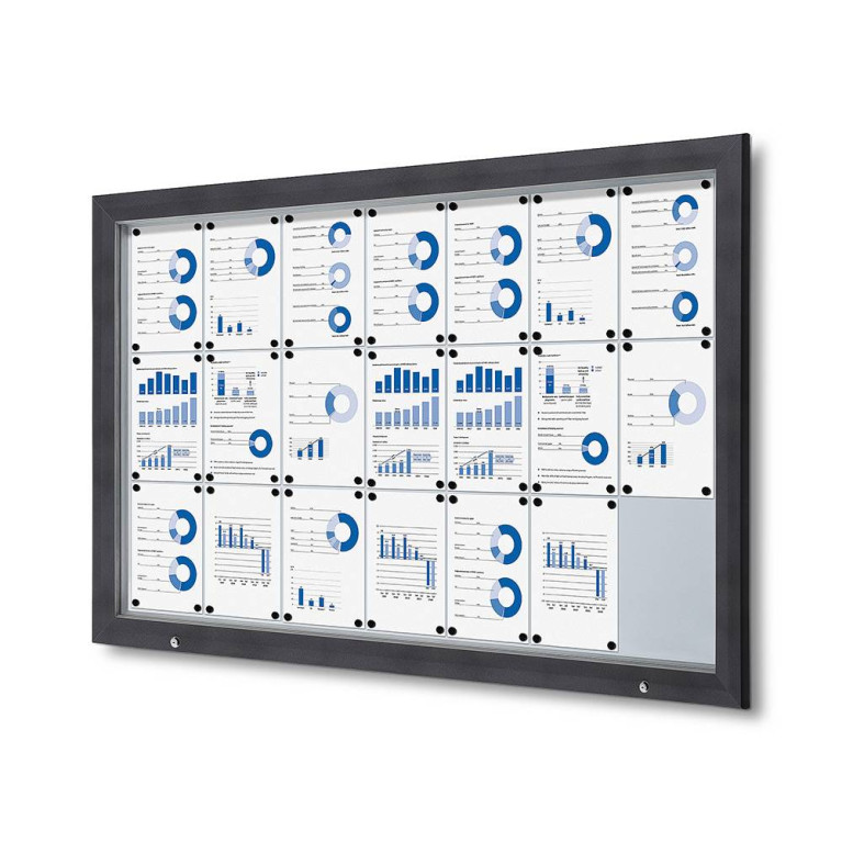 Informatiekast Buiten Whiteboard 21x A4 Antracietgrijs