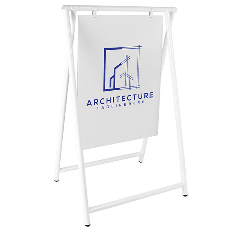 Stoepbord Swing Sign A-Frame White 60x80cm - Wit - met bedrukking