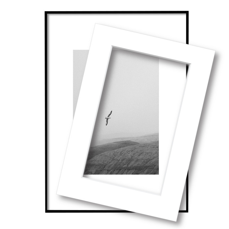 Fotolijst met passe partout 60x80cm zwart