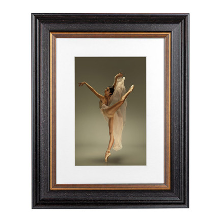 Fotolijst Mozart Zwart/Goud 30x30 cm - Art Print en Passe Partout