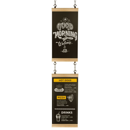 Krijtbord Hook Eiken Industrial Combinatie-set met krijttekening