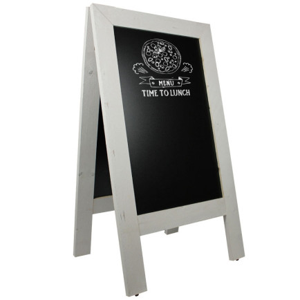 Krijtstoepbord Steigerhout Wit 75x135cm Overview Sfeer