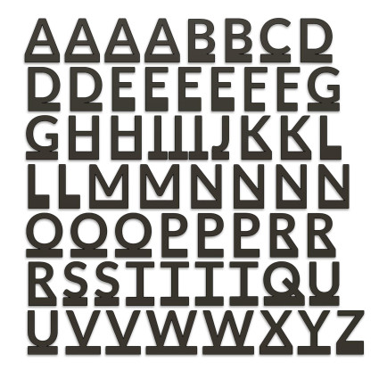 Oacklux Letterset voor Kana Letterhouder Zwart - 60 stuks